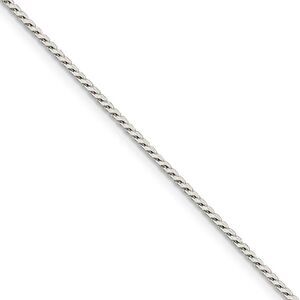 1.25mm Sterling Silver Solid Round Franco Chain Necklace, 16 Inch